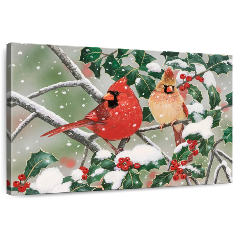 Cardinals perchés Brampt, H 8 po x l 12 po