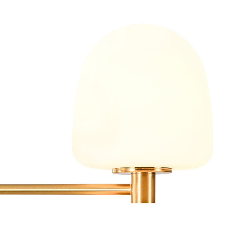 Lustre linéaire en verre givré 6 lumières