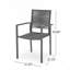 Chaise de salle à manger d'extérieur moderne en aluminium avec siège en corde (ensemble de 2), gris et gris foncé