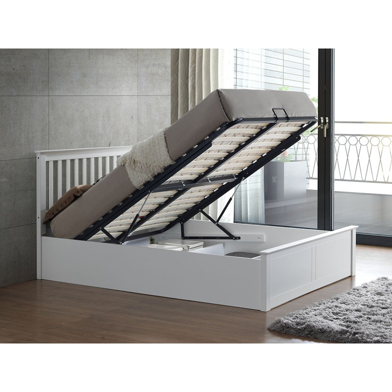 Dierker Ottoman Bed, White, Small Double (4')
