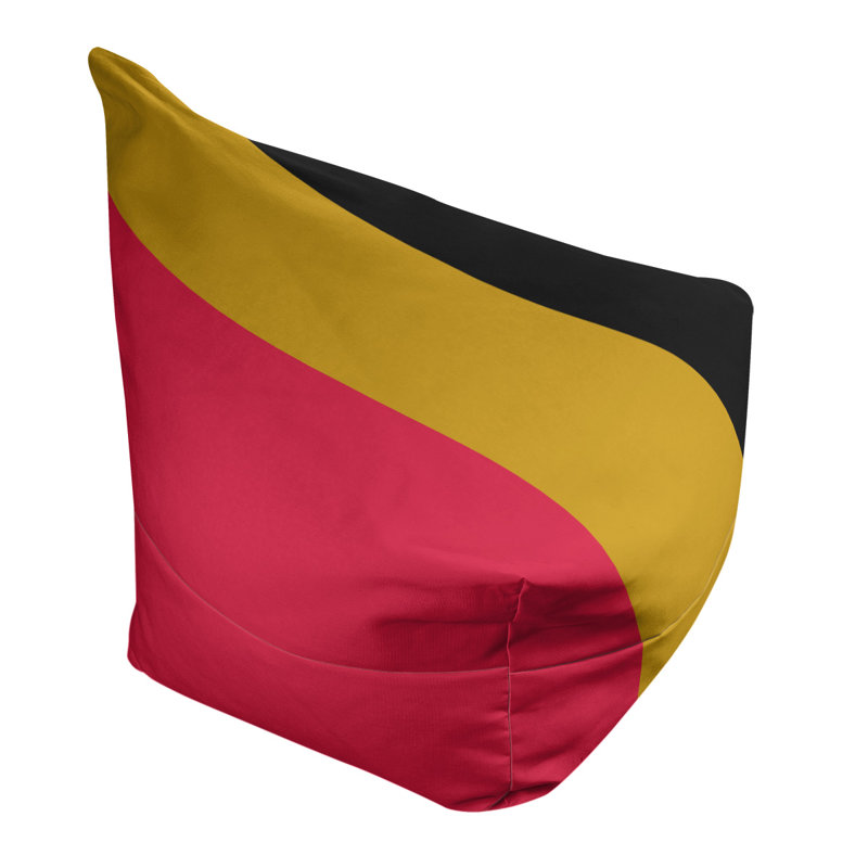 Bean Bag Cover, 42" H x 38" W x 2" D, Red/Gold/Black