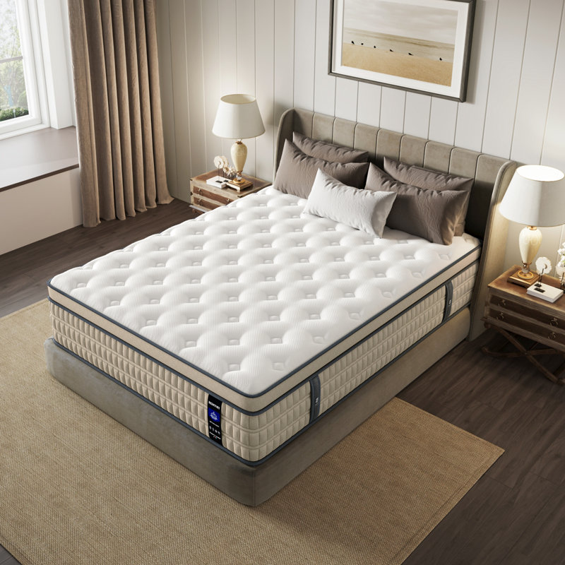 Bedstory 12"/14" Medium Hybrid Mattress with Pressure Relief & Motion Isolation,Pocket Springs,Gel Memory Foam, CertiPUR-US® & OEKO-TEX® Certified