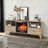 Double Protection Electric Fireplace With 5 Levels Of Ember Bed Brightness Infrared Heating For Wall Recessed Or Freestanding Installation
