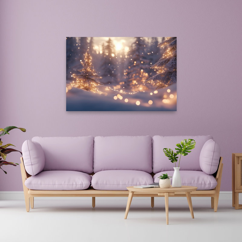 «Winter Trees Ethereal Peaceful Serene Forest Nature», reproduction d'art murale, H 40 po x l 60 po