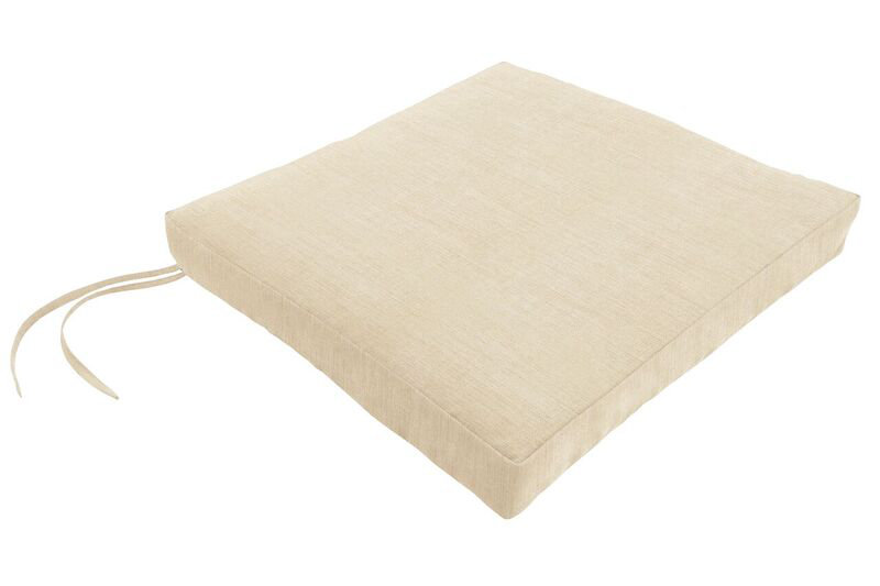 Sunbrella Dining Chair Cushion, 2.5" H x 19" W x 18" D, Canvas Flax Sunbrella® Canvas