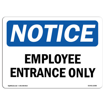 SignMission Employee Entrance Only Sign | Wayfair