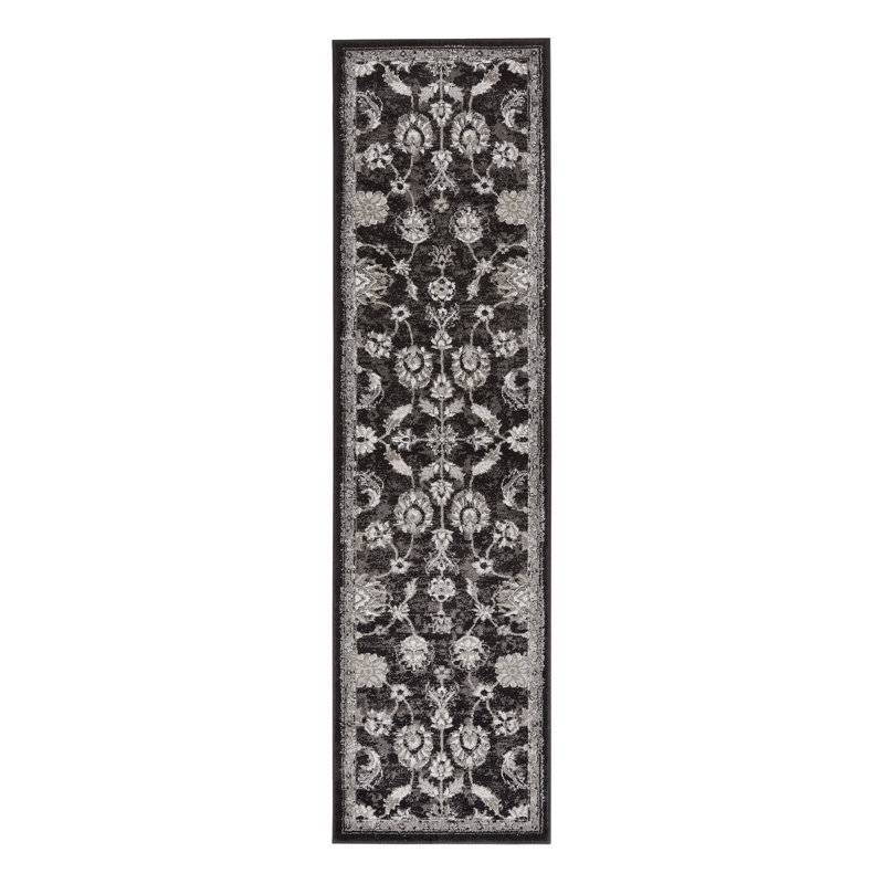 Honig Traditional Bordered Durable Performance Indoor Area Rug, Rectangle 2'6" x 10'3"