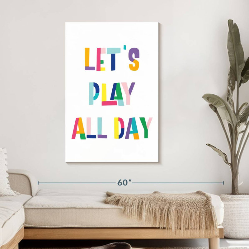 Nursery Play All Day sur toile, H 45 po x l 30 po x P 1,25 po