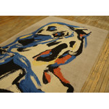 Expressive Vintage German Art Deco Abstract Wool Rug