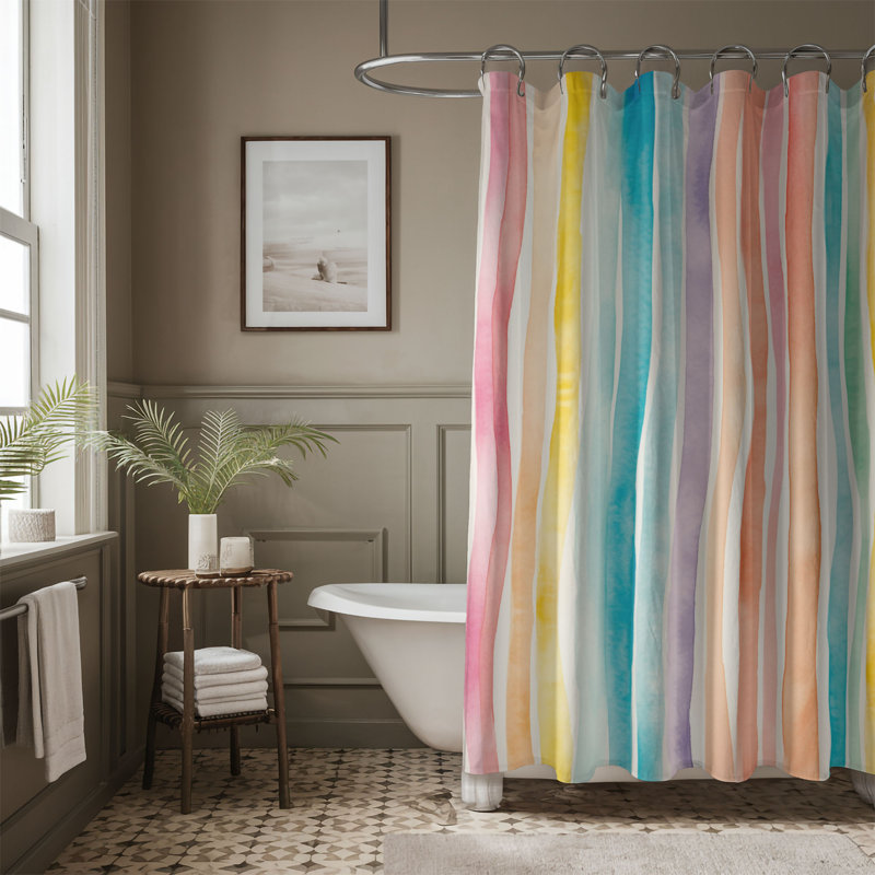 Rideaux de douche 1 pièce, H 74 po x l 71 po, Ekemini