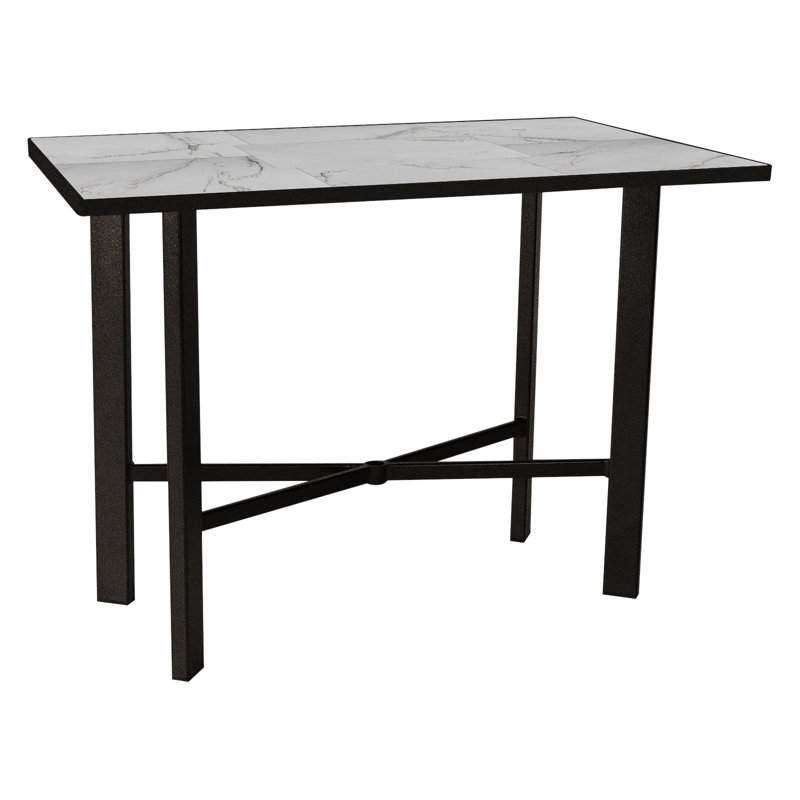 Tables Outdoor Rectangle Counter Table, Carbon Black, Pallazo White
