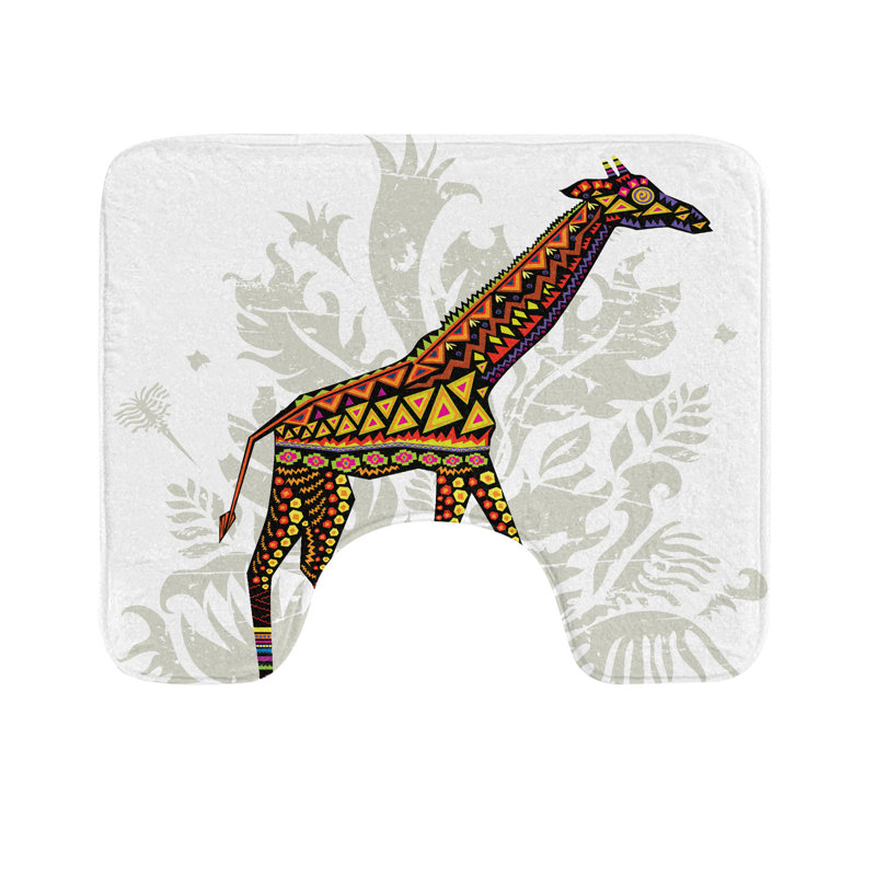 Tapis de salle de bain en forme de U Giraffe 20 "Multicolore