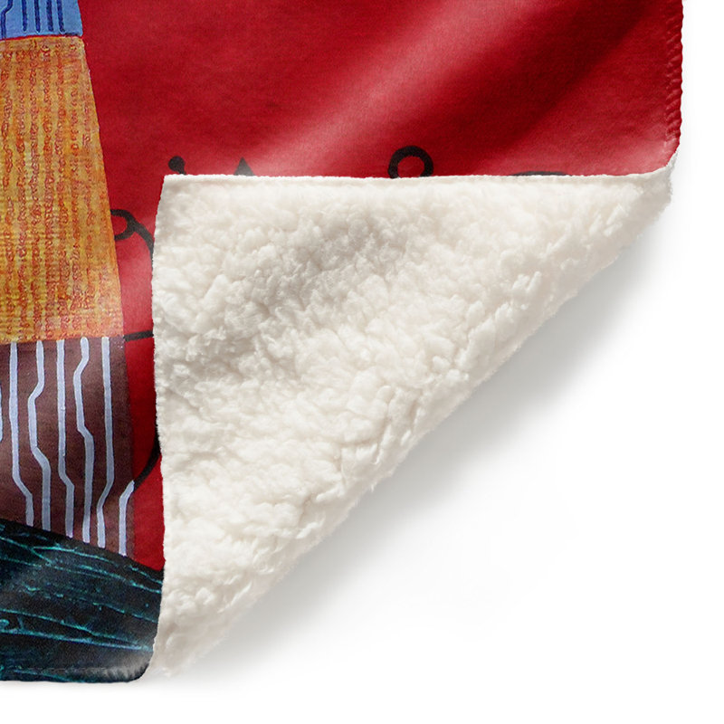 Couverture sherpae douce rouge sky, l 68 po x L 80 po