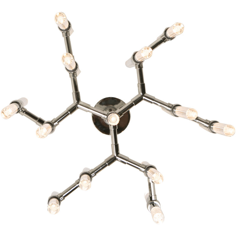Turin 12 - Light LED Chandelier, Polished Nickel, 17.5" H x 27" W x 27" D