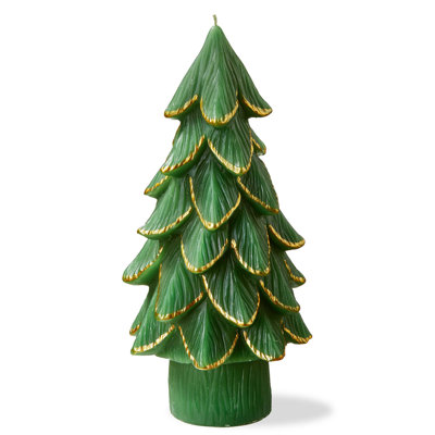 Gilded Pine Tree Candle Lg