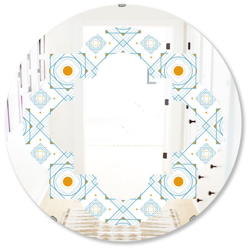Miroir mural sans cadre quadrilobe moderne &, H 31,5 po x l po