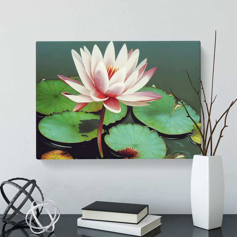 Serene Water Lily - Wrapped Canvas, 35cm H x 50cm W x 3cm D