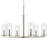 Crosby 6-Light Brushed Nickel Chandelier with Clear Glass Shades-1763201572