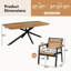 Ensembles de salle à manger de patio moderne, 7 pièces en métal acacia