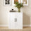 Armoire d'appoint 2 portes avec portes Shaker de 23,6 po de largeur et coffre de rangement blanc campagne moderne pour cuisine, vestibule et salon