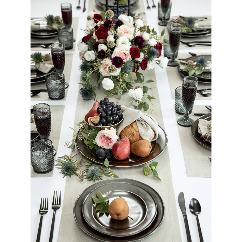 Diana - 100% Pure Linen Table Runner, 48" x 14", Natural