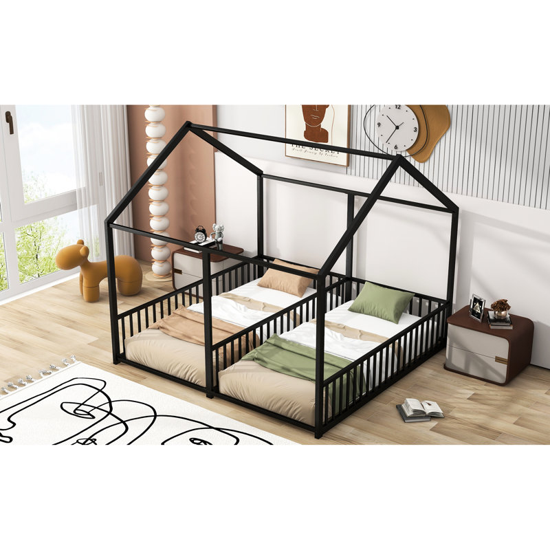 Coffre-fort pour lit simple en métal, noir, 2 lits partagés et protégé, Noir
