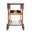 Chariot de service à roulettes Roomfitter avec table pliable, plateaux amovibles, porte-bouteilles, parfait pour l'extérieur, bois naturel massif