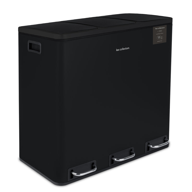 54 Litre Step On Recycling Bin, Black