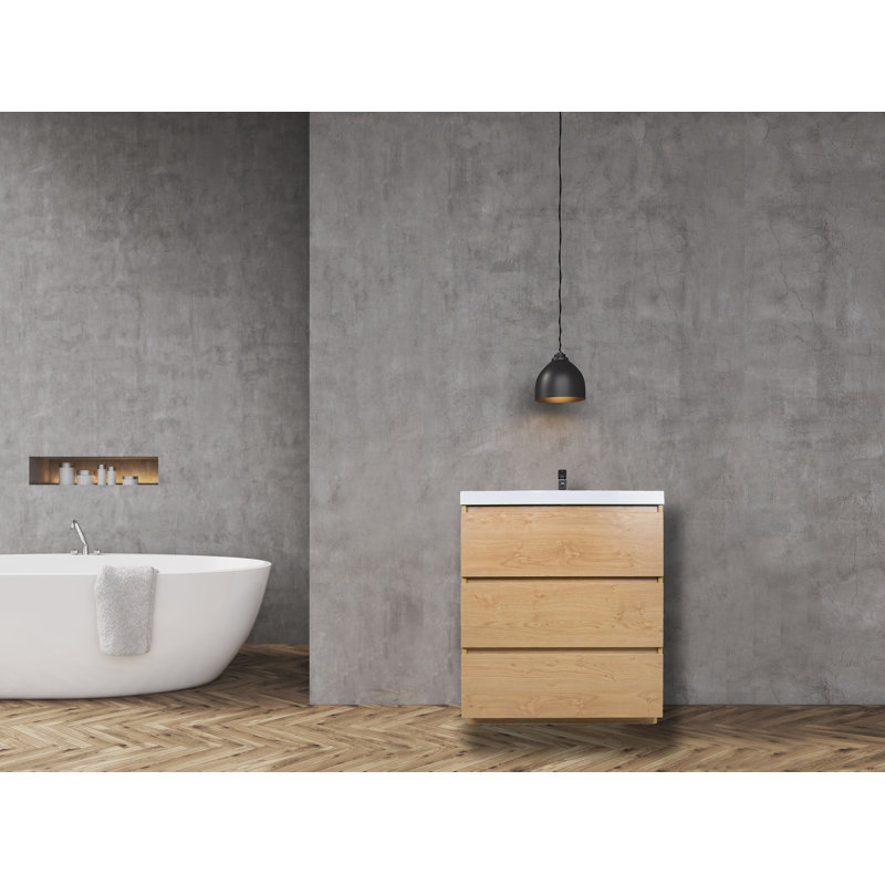 Ensemble de meuble-lavabo simple 29 po Ninel, Chêne anglais