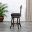 Tabouret de bar pivotant 30 po gris vieilli, tissu gris anthracite - pièce de décoration polyvalente et tendance-276077299-276077297