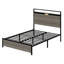 Base de lit plateforme avec tête de lit à DEL avec rangement et 2 USB, grand rangement sous le lit-1287815402