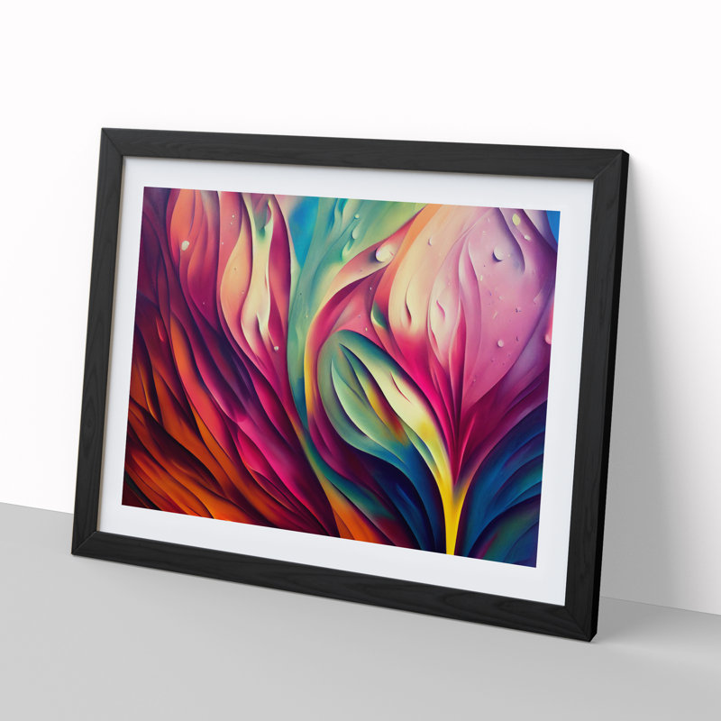 XH1022-6825X Peaceful Modern Abstract - Picture Frame Print, Black, 46cm H x 64cm W x 2cm D