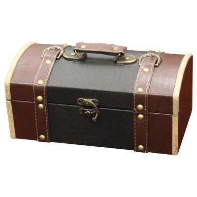 Wooden Treasure Chest and Shoe Box Ideal as Jewellery Box or Photo Storage Box
