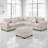 Rey 4Pc L Sectional Sofa Set, 2 Accent Pillows, Corduroy Fabric-111572282