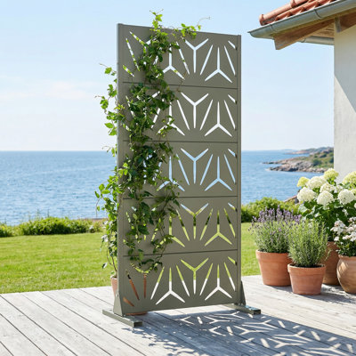 59x30x16 Inch Privacy Screens Star Shaped Rectangular Galvanized Steel Panels