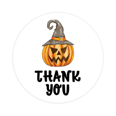 Merci citrouille avec chapeau de sorcière, joyeux Halloween