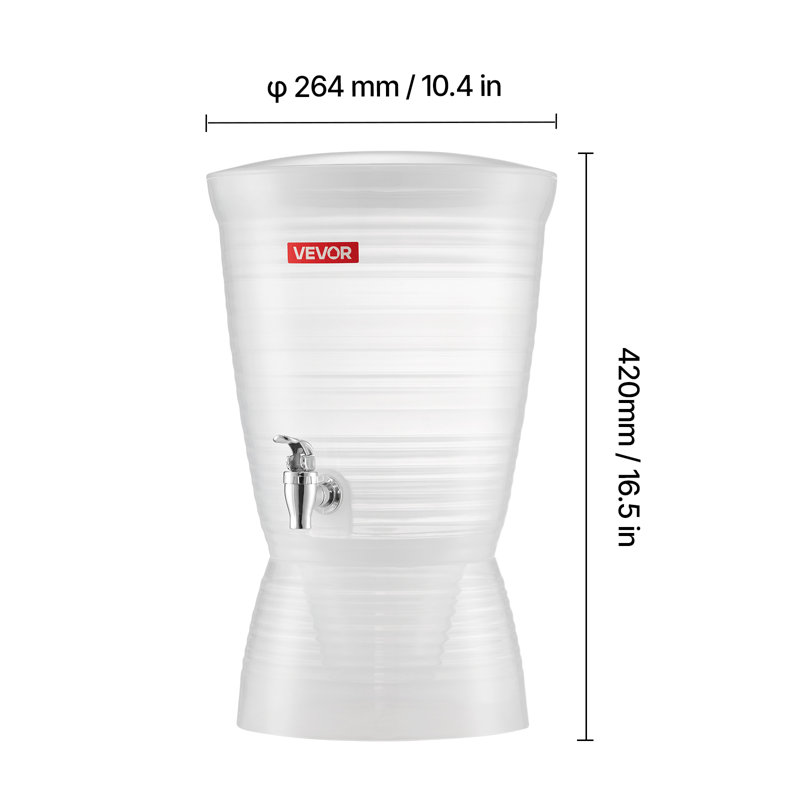 Beverage Dispenser, 10L Drink Dispenser for Parties, Plastic Juice Dispensers with Spigot Ice Chamber, Iced Tea Lemonade Juice Water Dispensers, for Restaurants, Hotels, Parties
