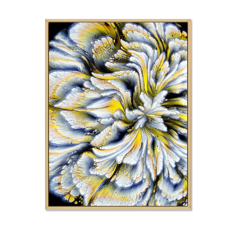 Œuvre d'art moderne sur toile, L 8 po x H 12 po, Cadre flottant brun