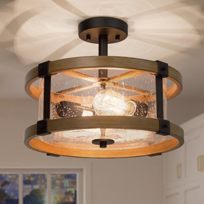 Kinman Glass Semi Flush Mount