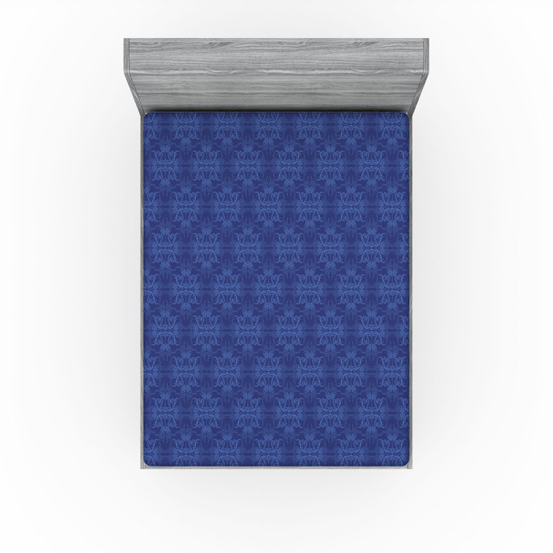 Drap-housse Ambesonne, paquet de 2, Drap-housse grand, Damas indigo