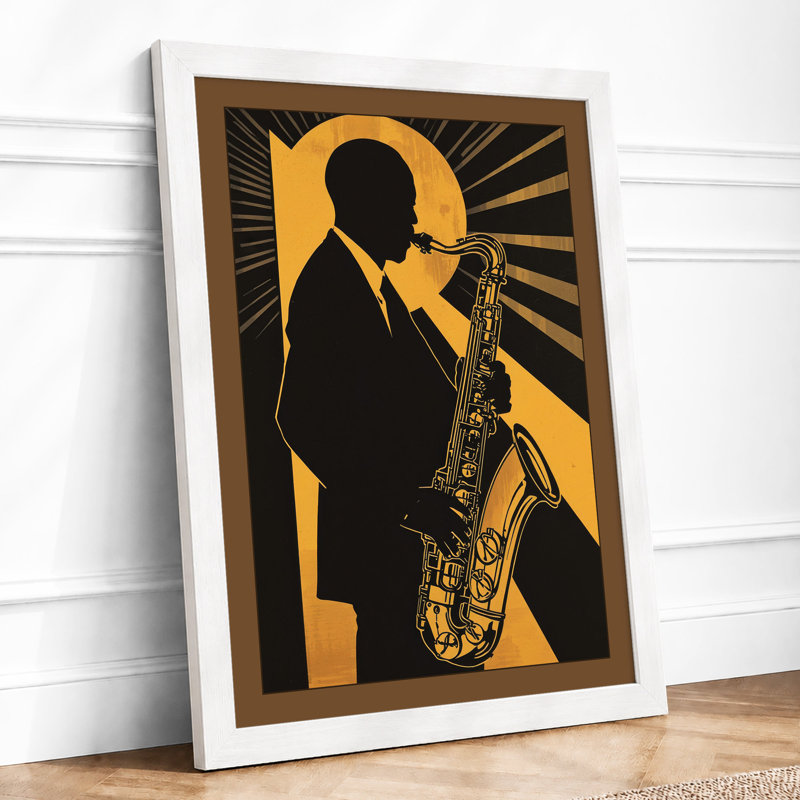 Jazz in Motion Retro - Framed Print, A3 - 42.0 x 29.7 cm, White