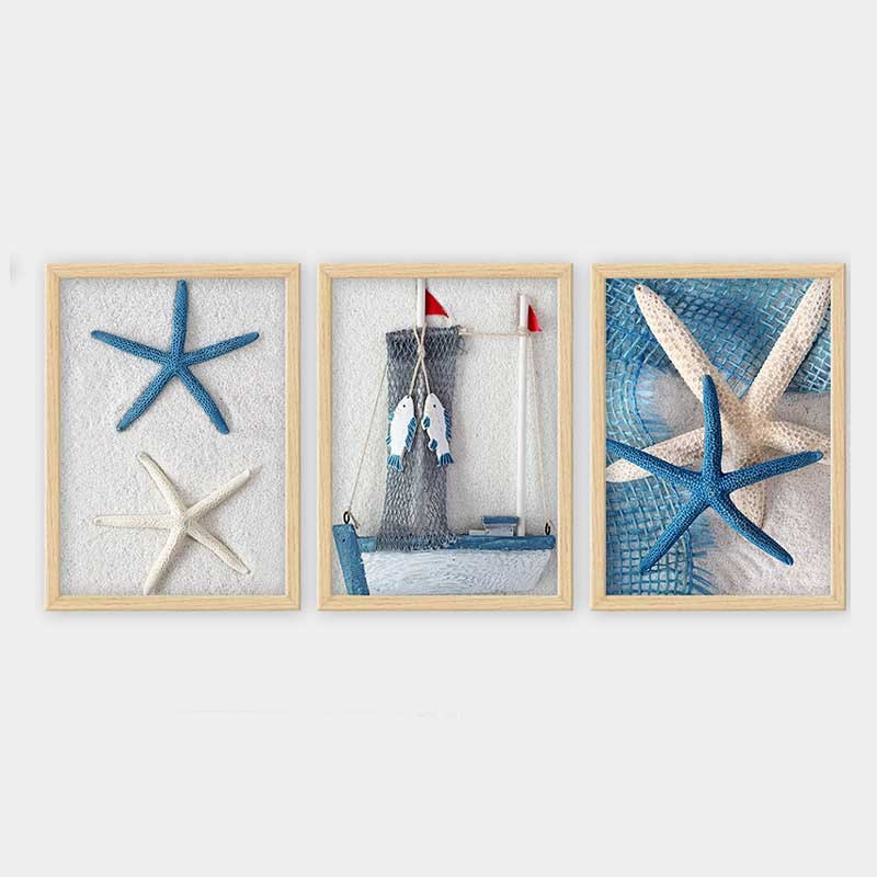 Ensemble de 3 peintures élégantes encadrées décoratives, 13,8 x 17,7 pouces chacune | 100% bois avec cadre 100% polystyrène (épaisseur: 0,8 pouce) | Impression numérique UV, parfaite pour le salon et la décoration intérieure