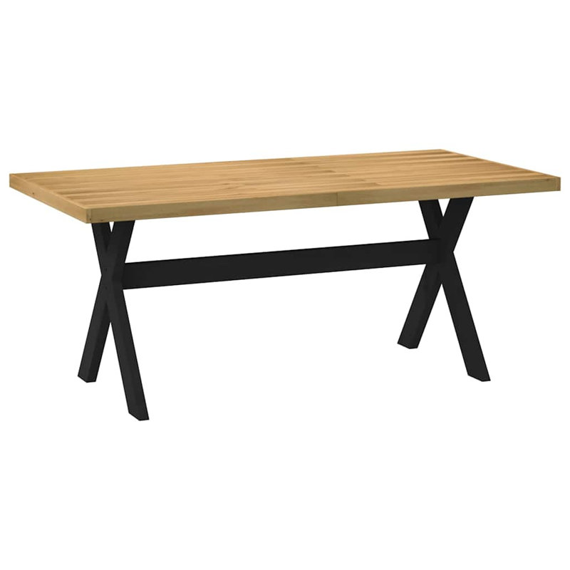Dining Table NOAIN X-Shaped Legs 90x75 Cm Solid Wood Pine, 75cm H x 180cm W x 90cm D