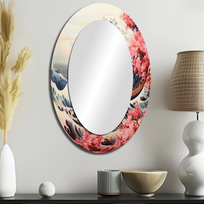 Miroir mural moderne rose