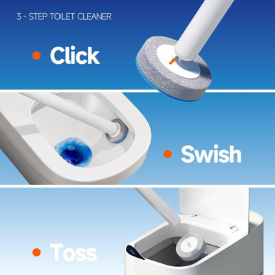 Recharges pour brosses de toilette jetables JOYBOS 36, convient au nettoyage de la salle de bain et de la toilette head Tête de brosse seulement, mât non inclus, compatible uniquement avec les brosses de toilette JOYBOS