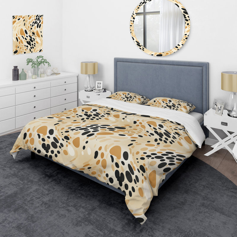 Ensemble de housse de couette beige Sphinx Spots IV, Housse de couette simple + 1 taie décorative stan