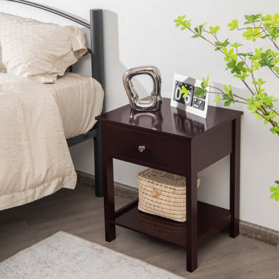 Table de chevet avec table de chevet et tablette de rangement