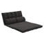 Canapé-lit à 3 volets, matelas pliant avec 2 coussins, rembourrage en mousse haute densité noir, tissu en polyester-57585266