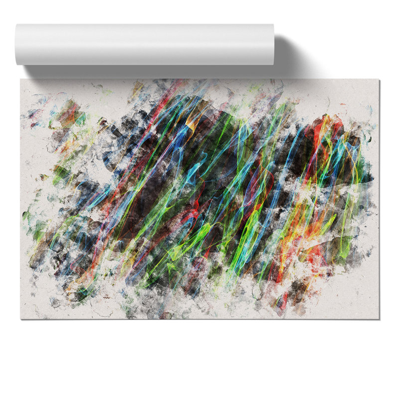 Rainbow Smoke Vol (5) Watercolour - Unframed Graphic Art, 21cm H x 30cm W x 0.1cm D