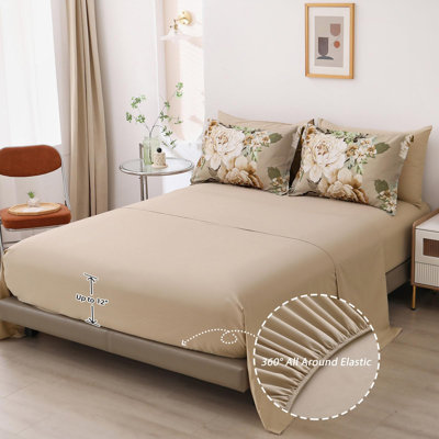 7-Piece Floral Comforter Set Lightweight All-Season Bedding Set